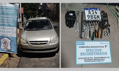 Berazategui – Allanamiento, cuatro aprehendidos por hurto de auto y cubiertas